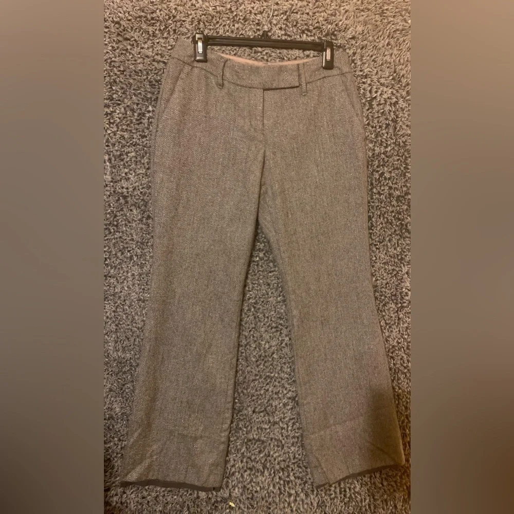 Ann Taylor Loft julie Women's Flared Pants Size 4 Gray sparkly Classic Fit - Picture 5 of 10